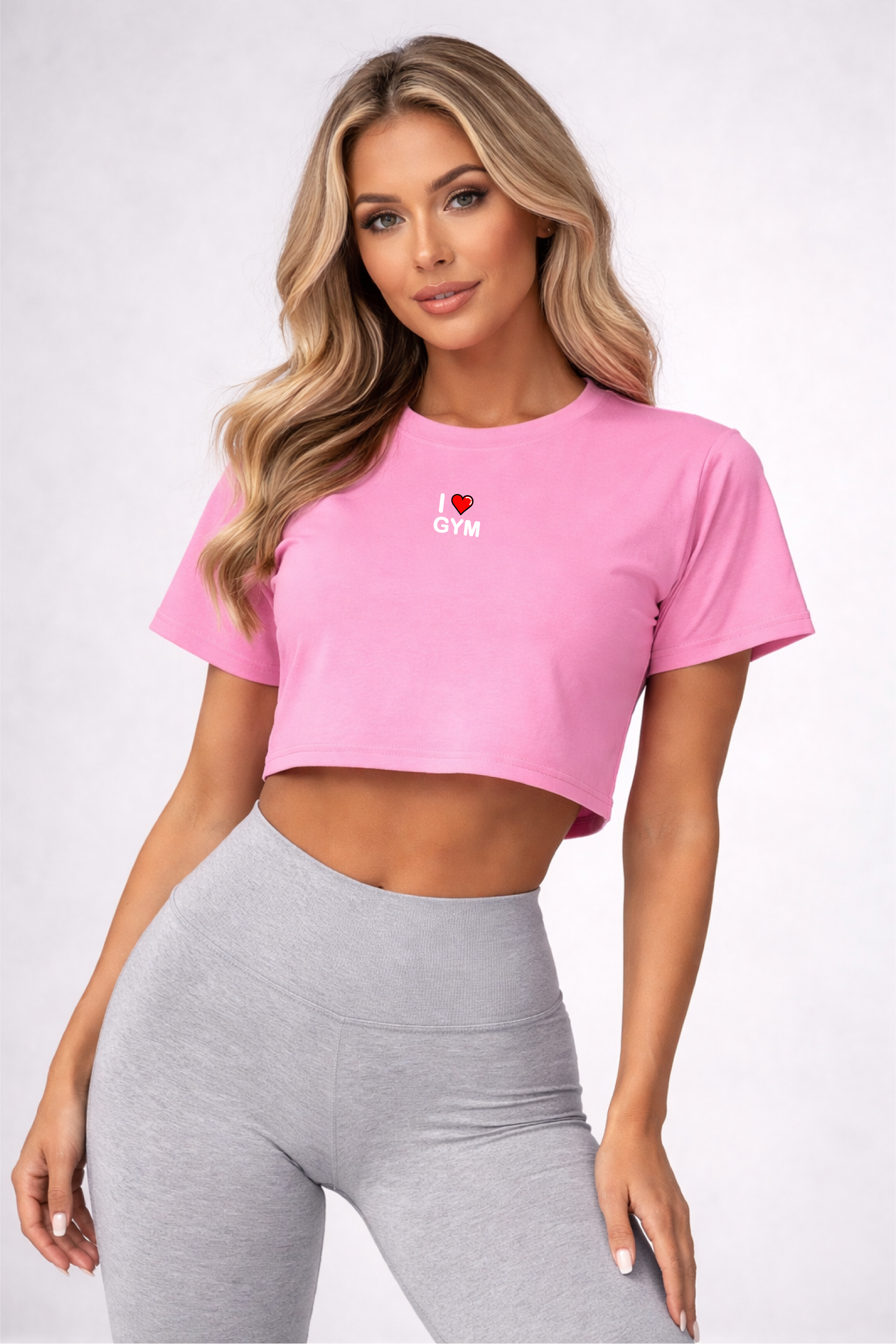 I Love Gym Women's Crop Tee – Cute Workout Fitness Top