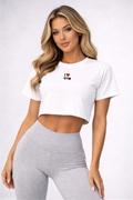 I Love Gym Women's Crop Tee – Cute Workout Fitness Top